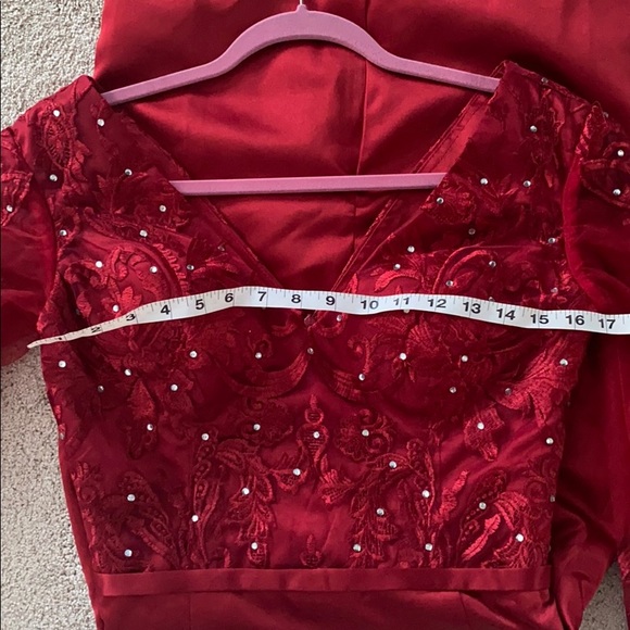 JJ's house mother of bride sheath lace satin dress - Picture 9 of 10